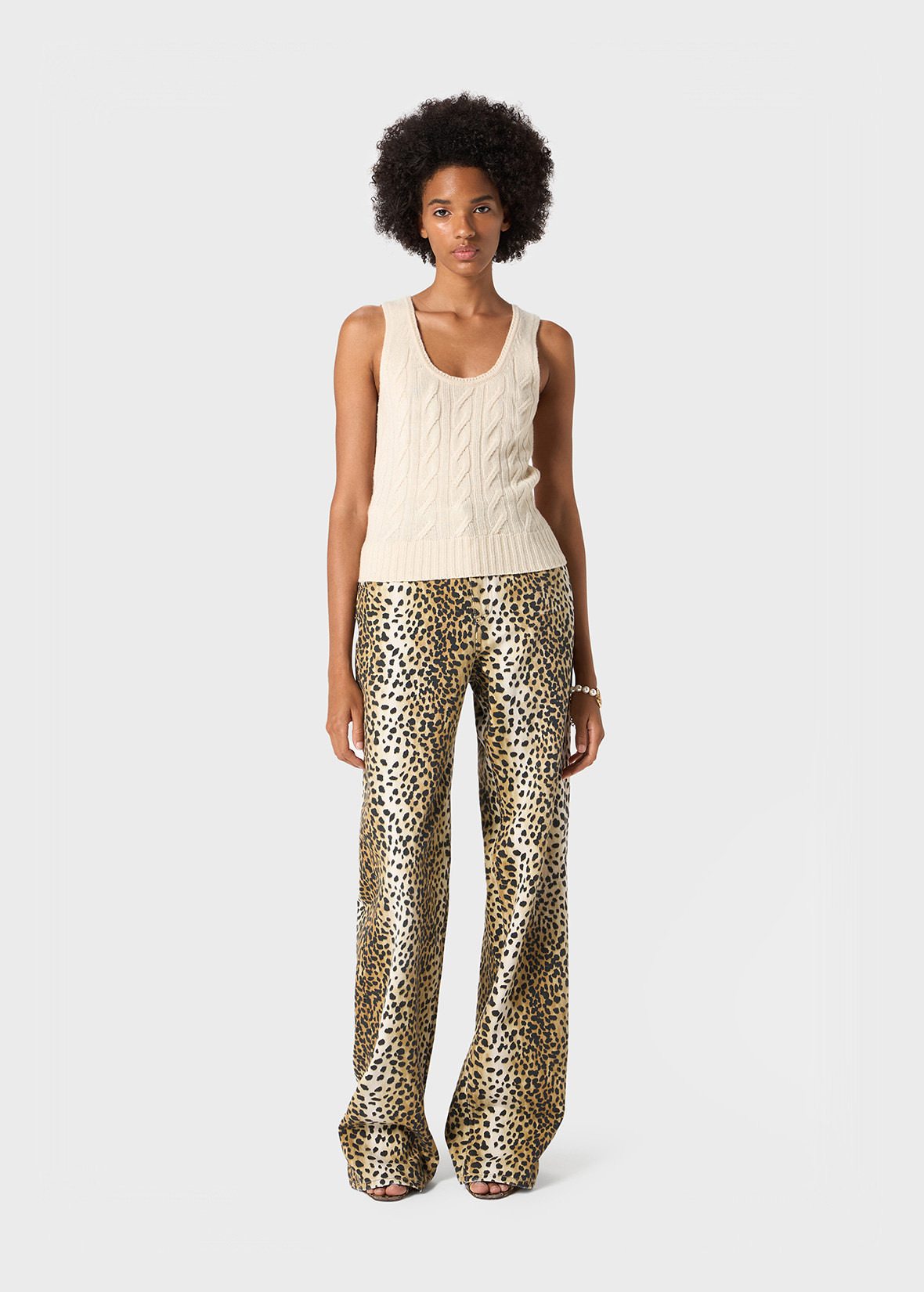 BOY FIT PANTS IN ANIMALIER PRINT BULL COTTON - 2