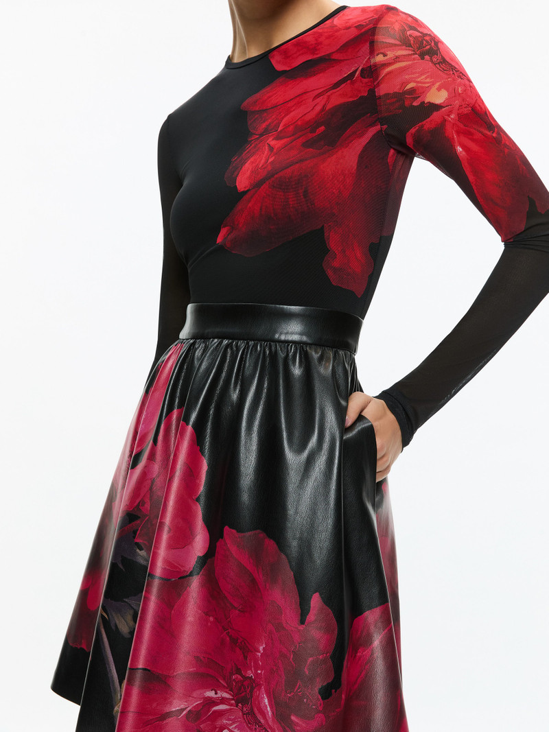 chinese dress ladies Alice & Olivia Chara Vegan Leather Croc Mini Dress – Shop at the Mix main image 0