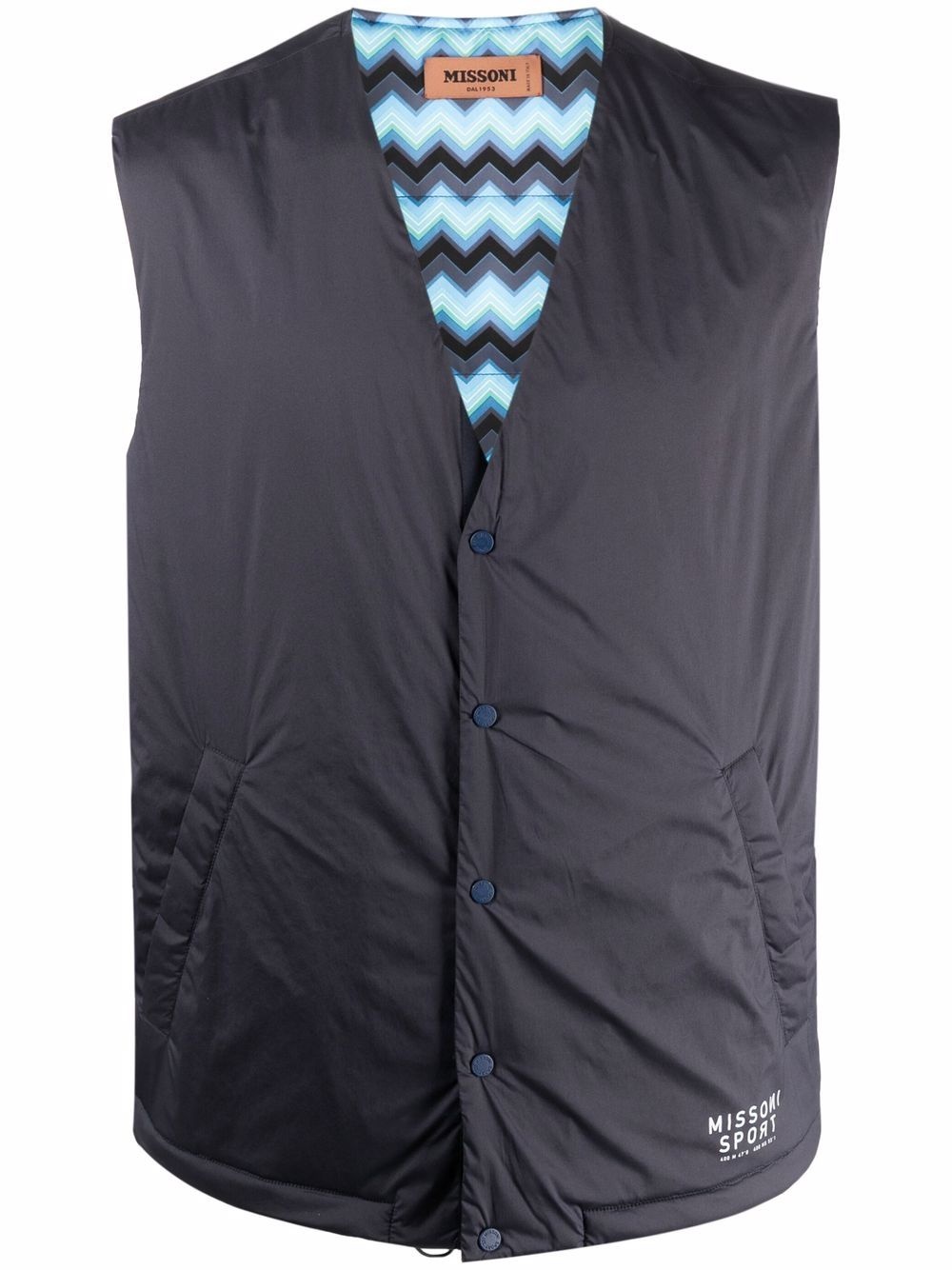 zig-zag lined gilet - 1