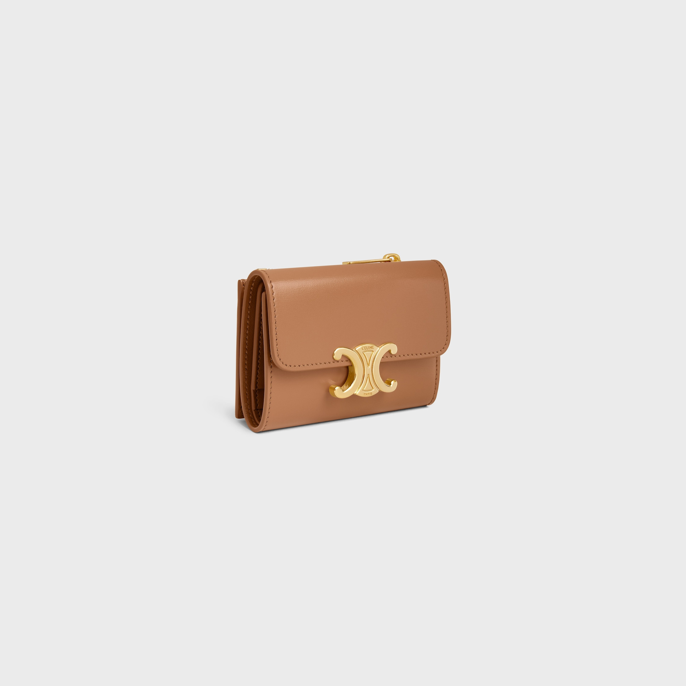 COMPACT WALLET WITH COIN TRIOMPHE in Shiny calfskin - 2