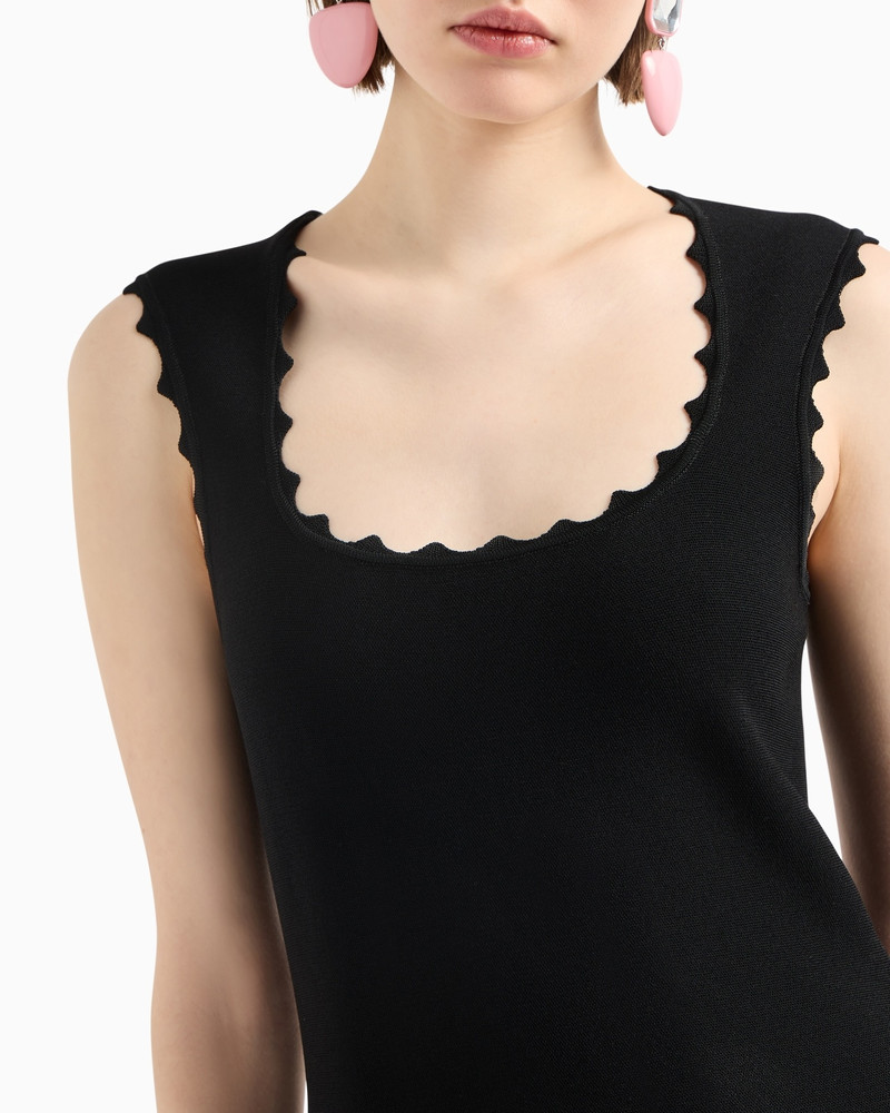 EMPORIO ARMANI KNITTED DRESS WITH SCALLOPED EDGES outlook