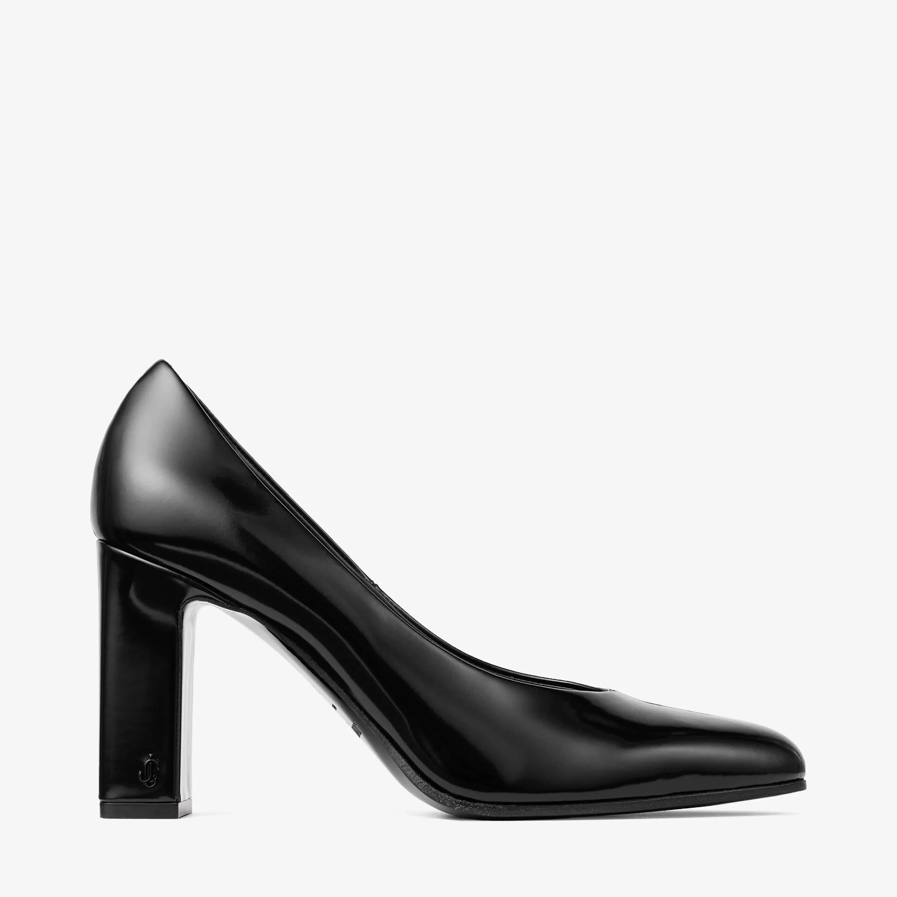 Eyla 85 Black Polished Calf Leather Pumps - 1