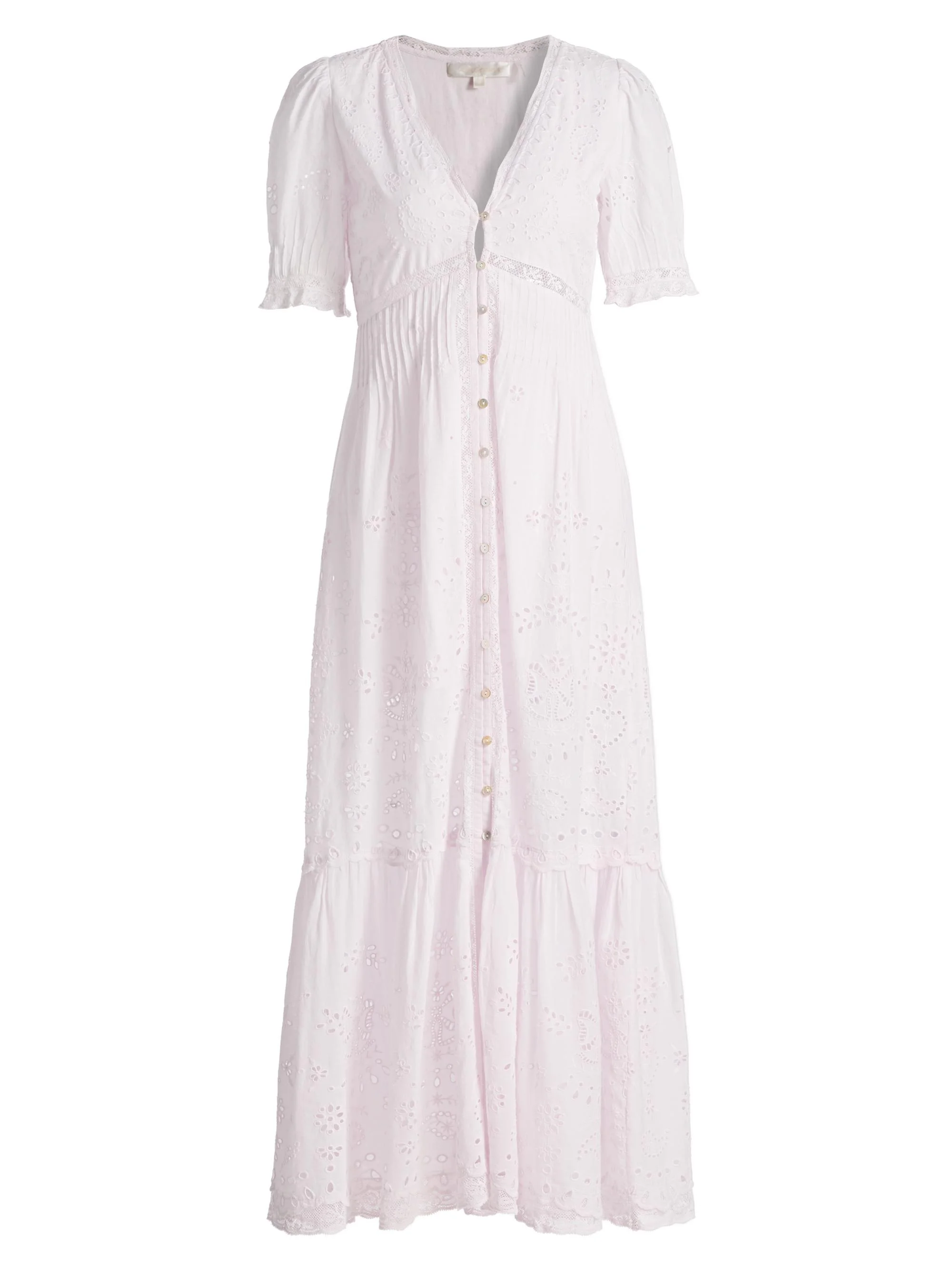 Women's Tarragon Broderie Anglaise V-Neck Maxi Dress - Pale Lilac - 1