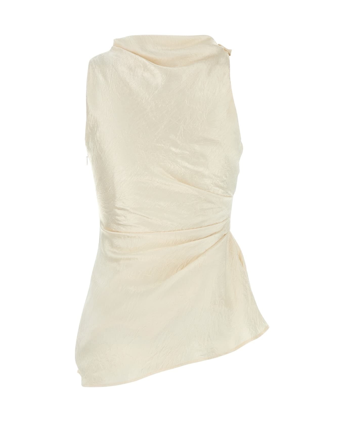 Cream Satin Top - 2