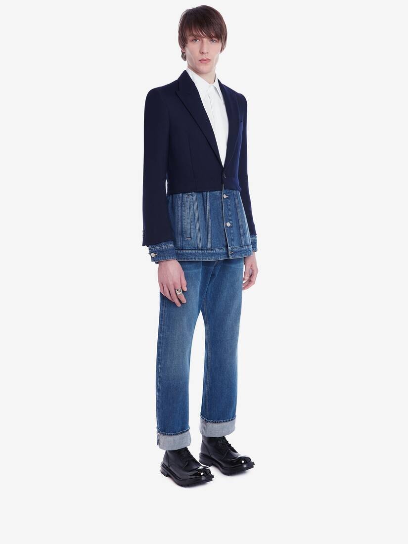 Wide Leg Jeans in Washed Blue - 3