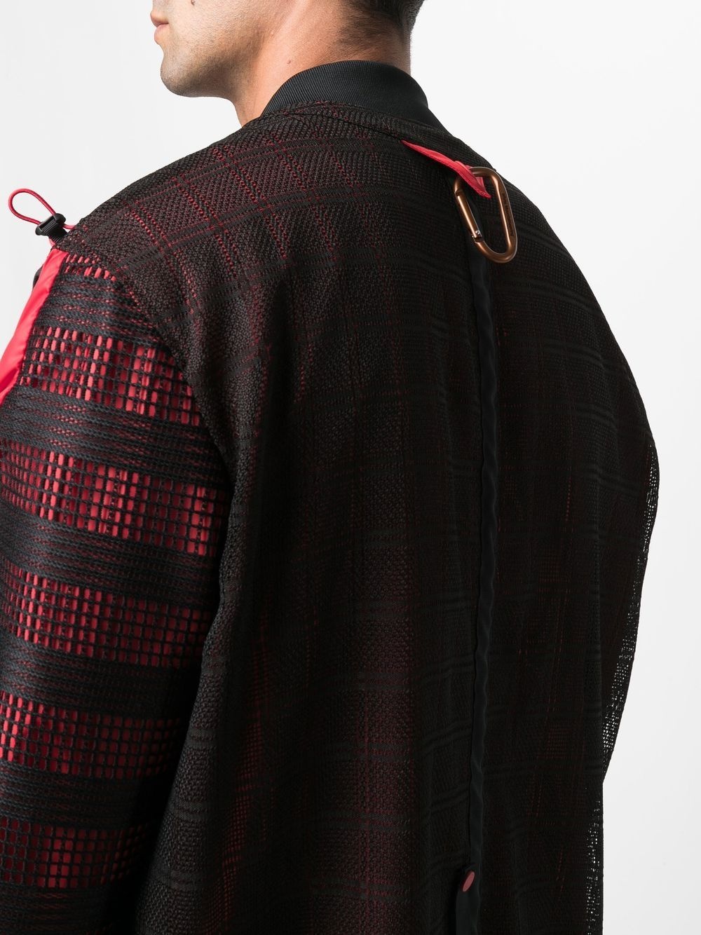 mesh panelled zip-up jacket - 5