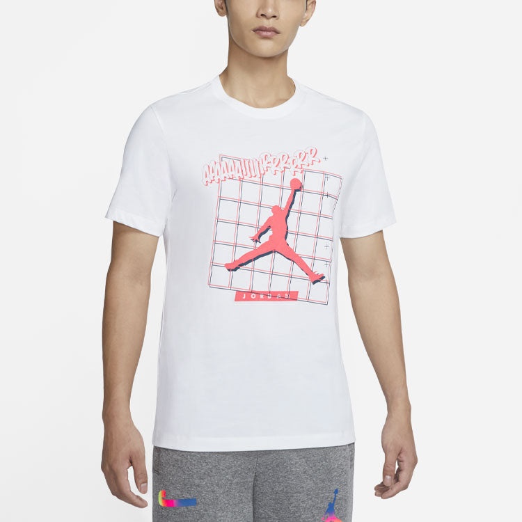 Air Jordan Casual Sports Round Neck Logo Short Sleeve White CT3707-100 - 5
