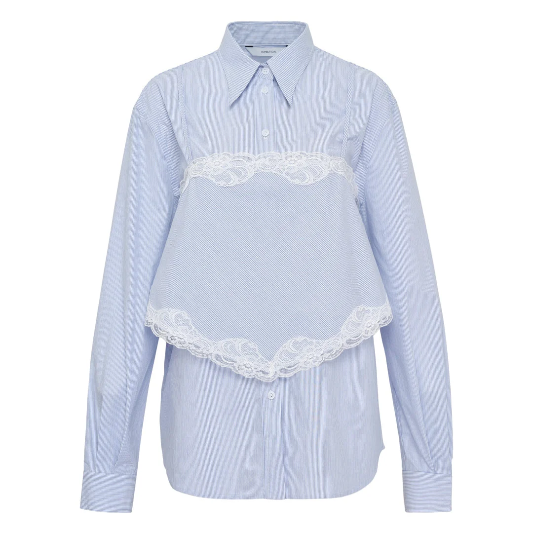 Blue Stripe Slip Layered Shirt - 1