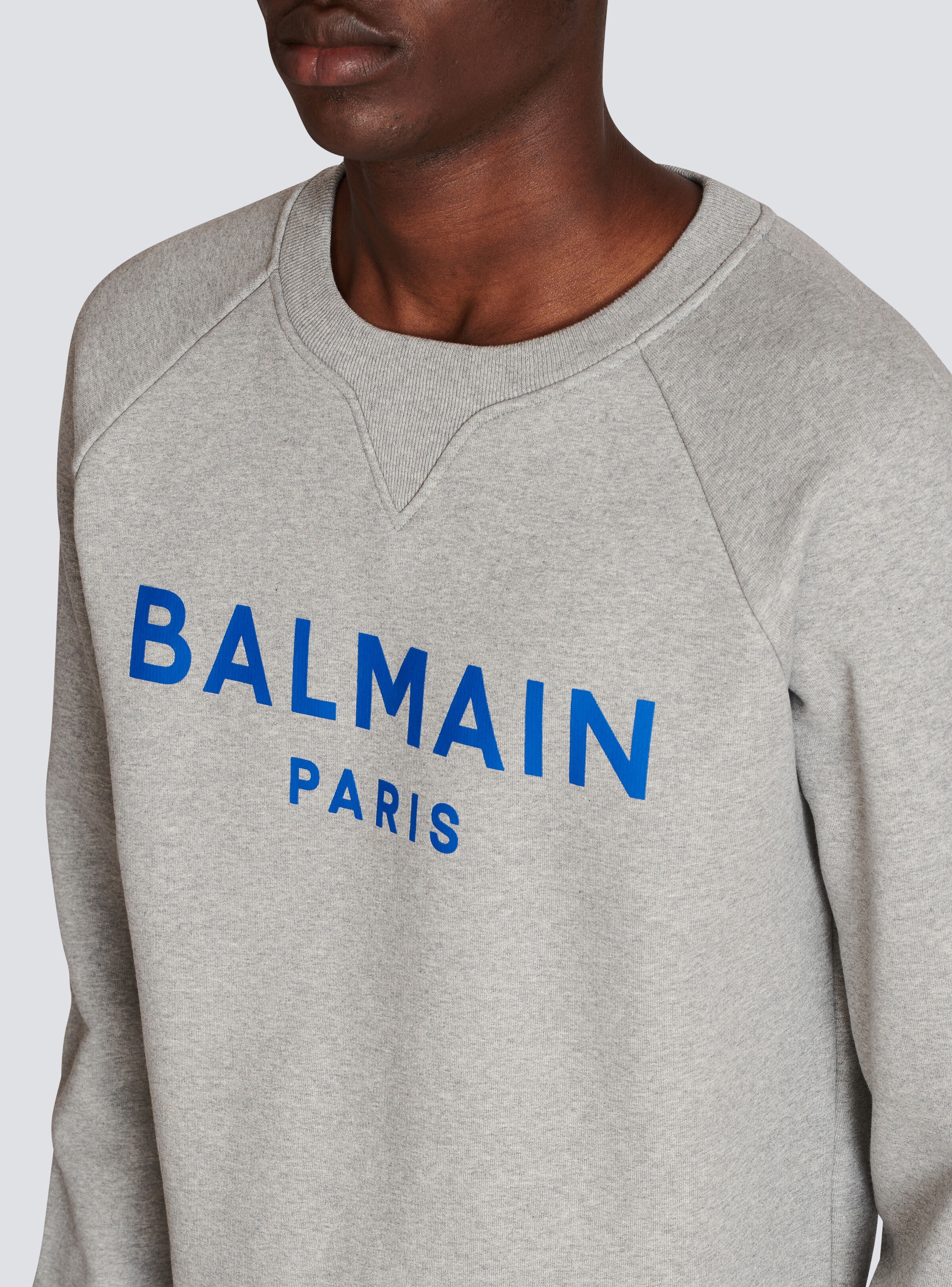 Cotton sweatshirt with Balmain Paris logo print - 7