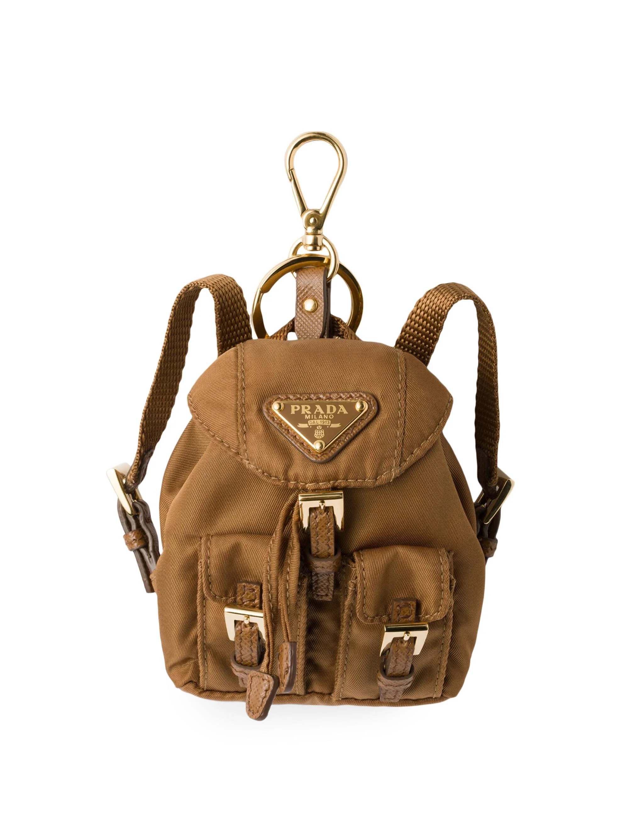 Women's Mini Icon Re-Nylon Bag Charm - Brown - 1