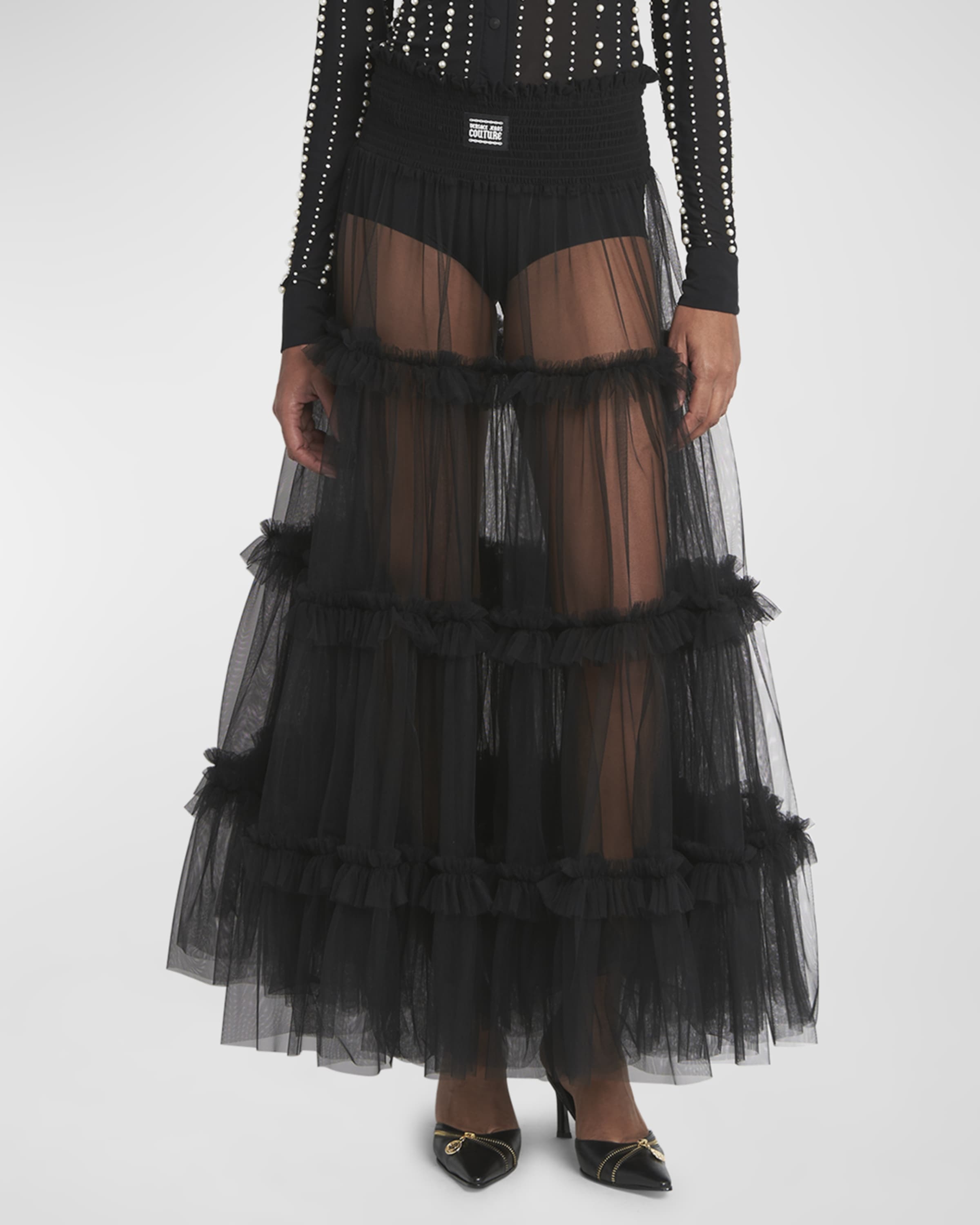 Tiered Tulle Midi Skirt - 2