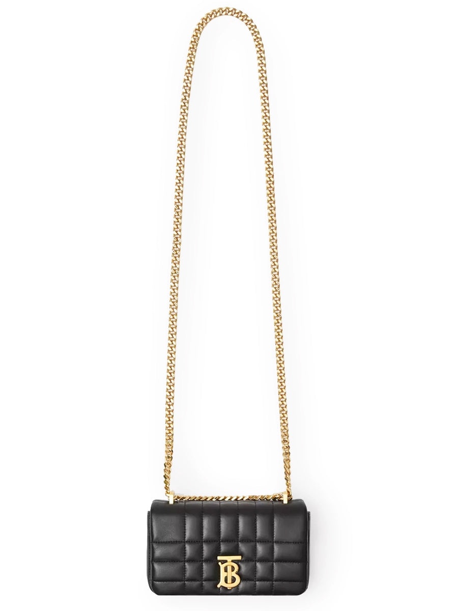 Quilted Leather Mini Lola Bag in Black - 5