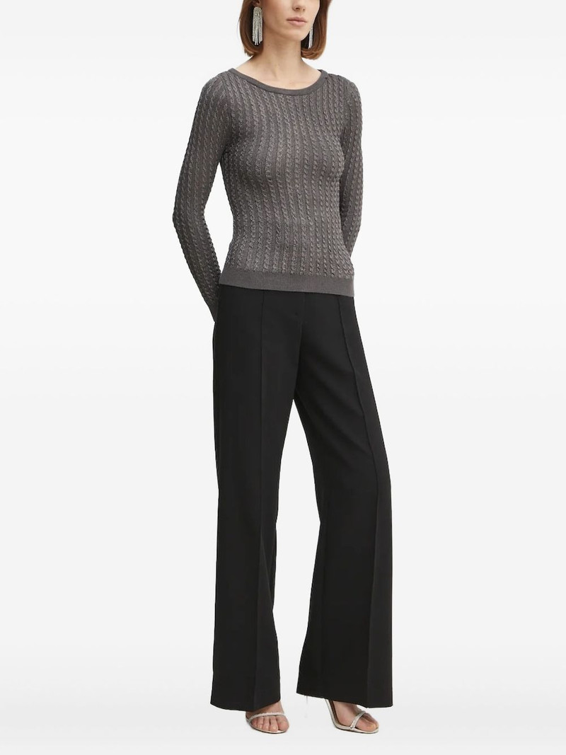 cable-knit metallic-threading sweater 1