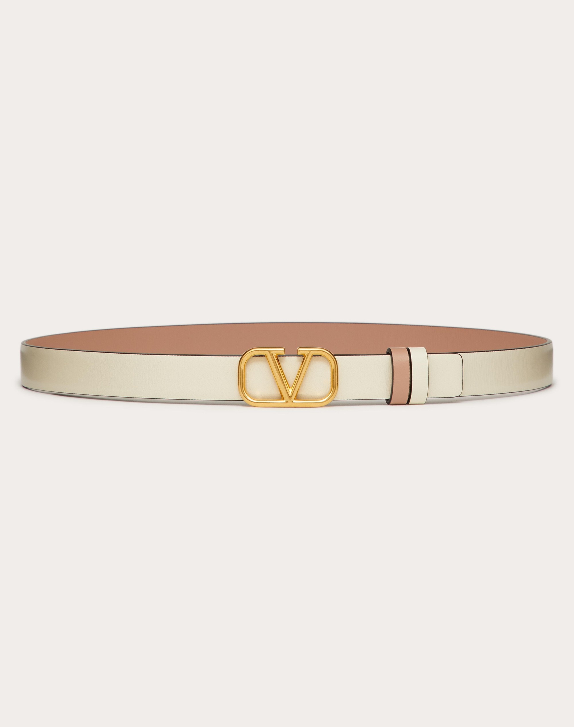 Valentino REVERSIBLE VLOGO SIGNATURE BELT IN GLOSSY CALFSKIN 30 MM