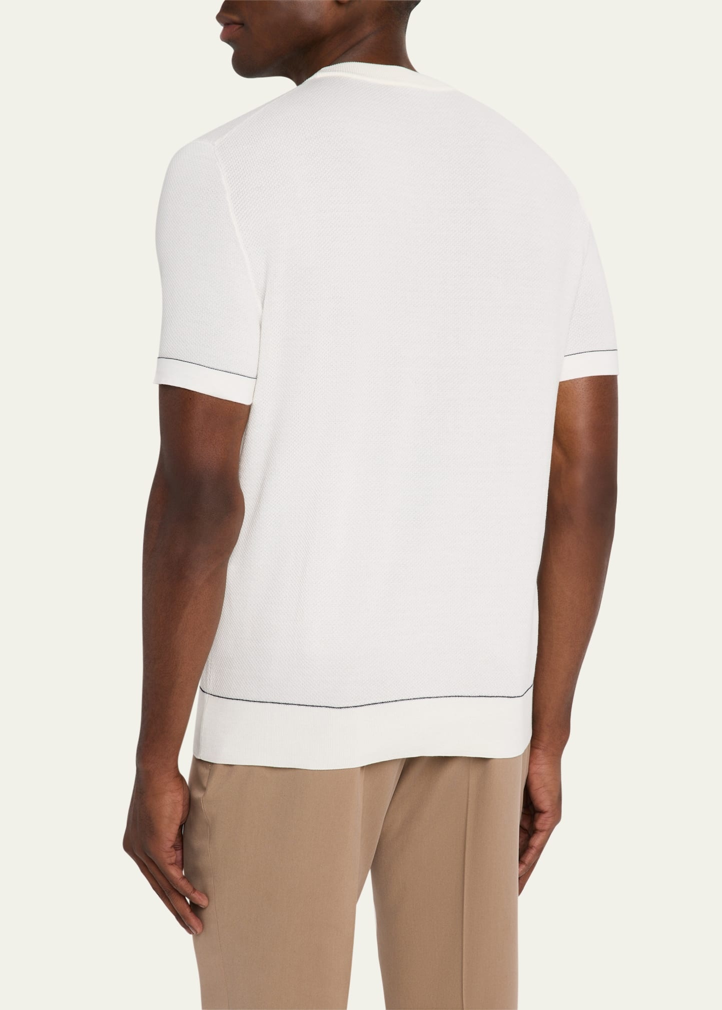 Men's Sea Island Cotton Short-Sleeve Crewneck Sweater - 3