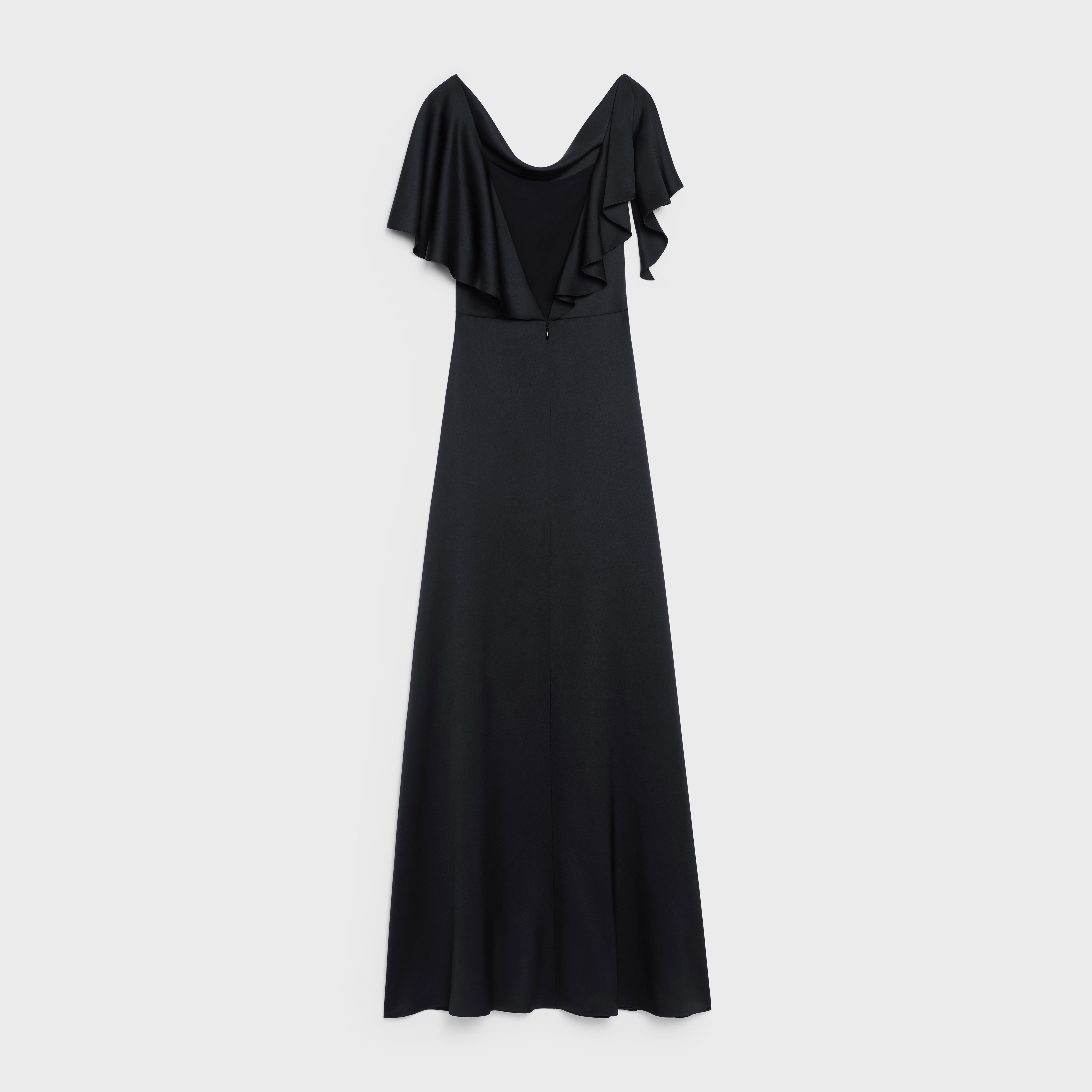 SLIP DRESS WITH CAPE SLEEVES IN SILK SATIN - 2