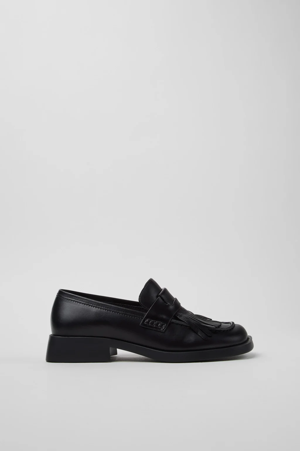 Twins Black Leather Moccasins for Women. - 1