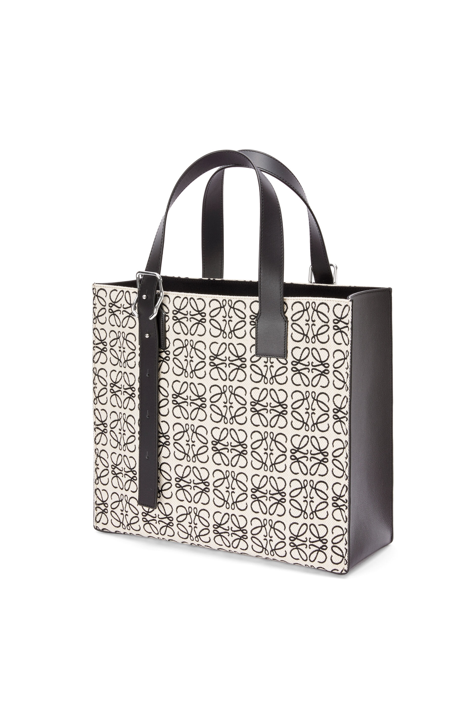 Buckle Tote in Anagram jacquard and calfskin 3