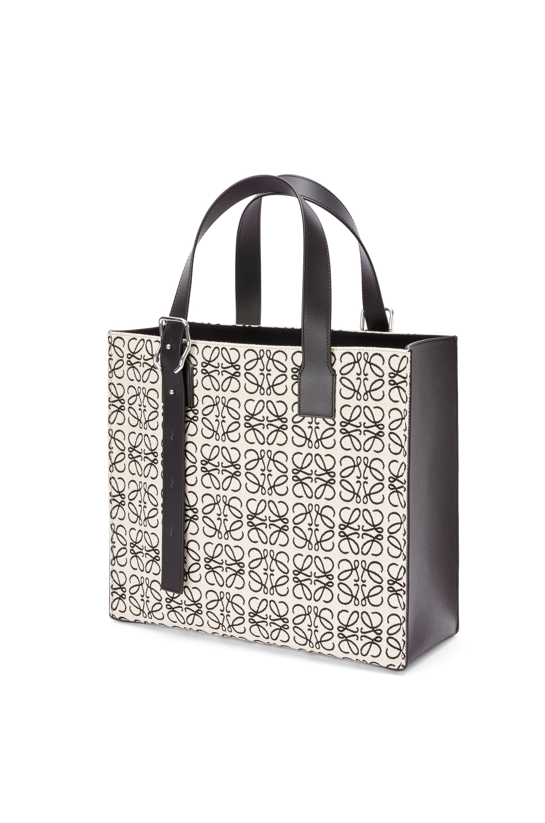 Buckle Tote in Anagram jacquard and calfskin - 3