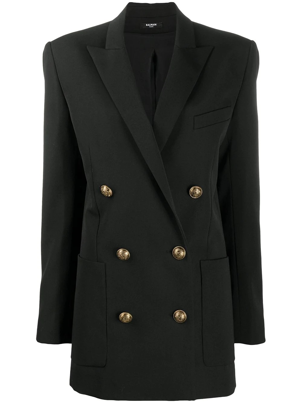 fitted double-breasted blazer - 1