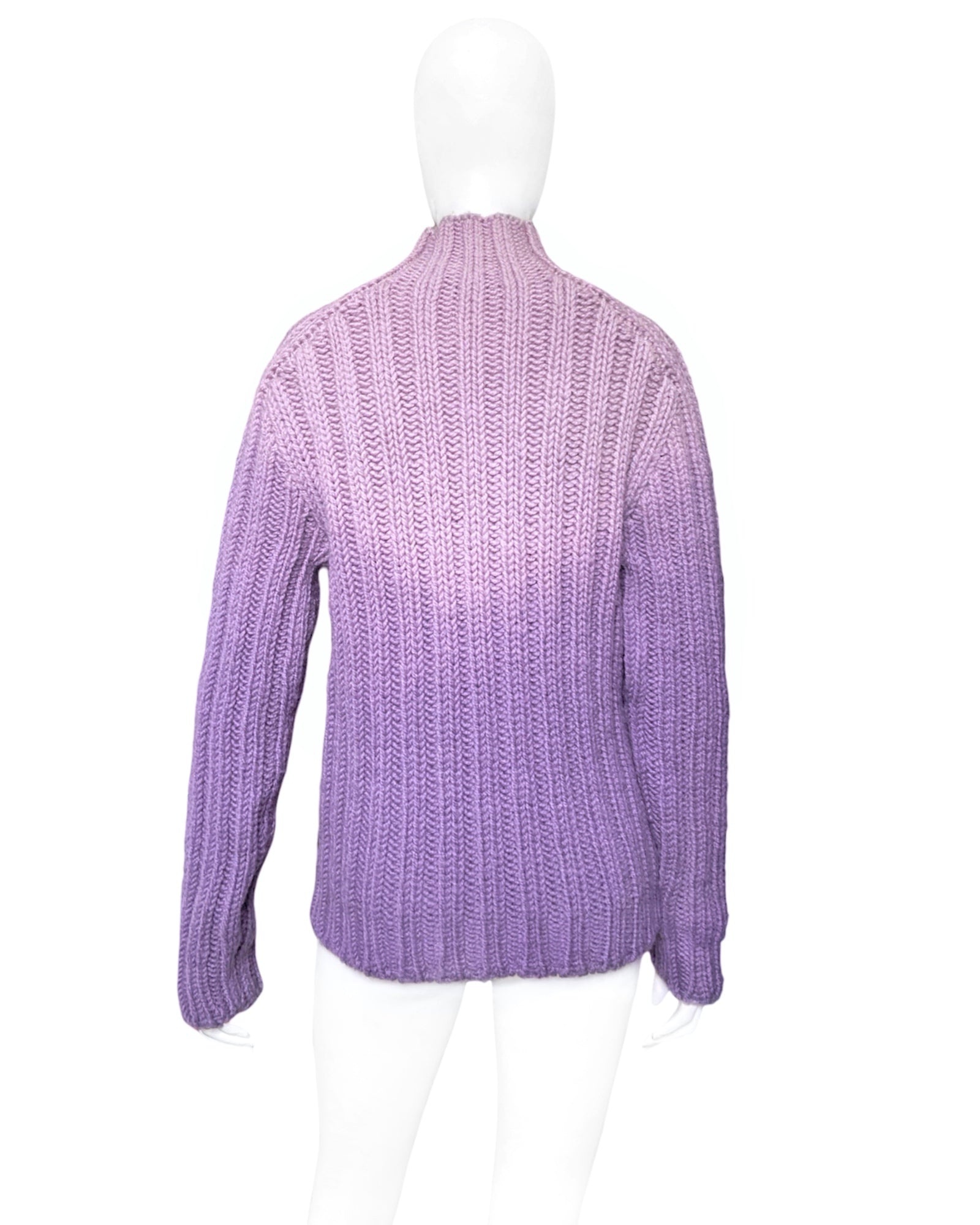 Gucci Fall 1998 Menswear Purple Ombré Heavyweight Knit Turtleneck Sweater L - 4