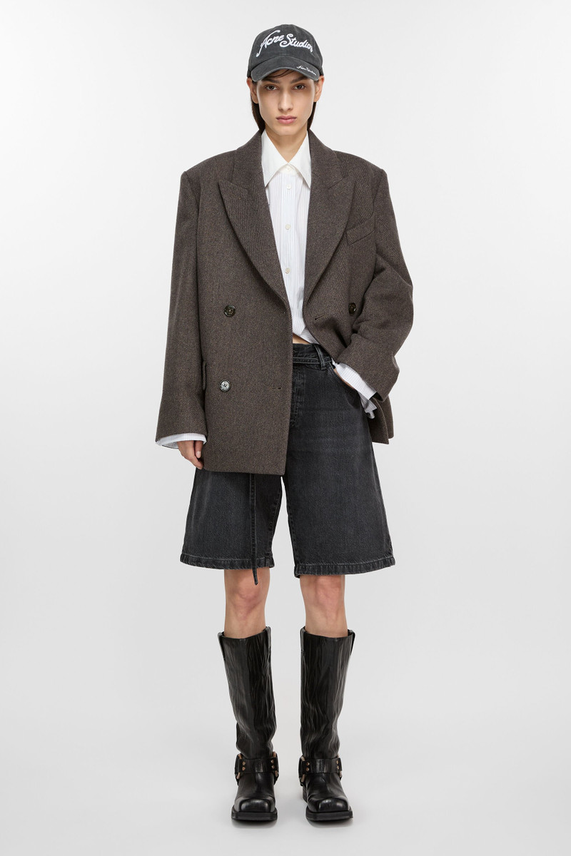 Acne Studios Double-breasted twill jacket - Brown melange outlook