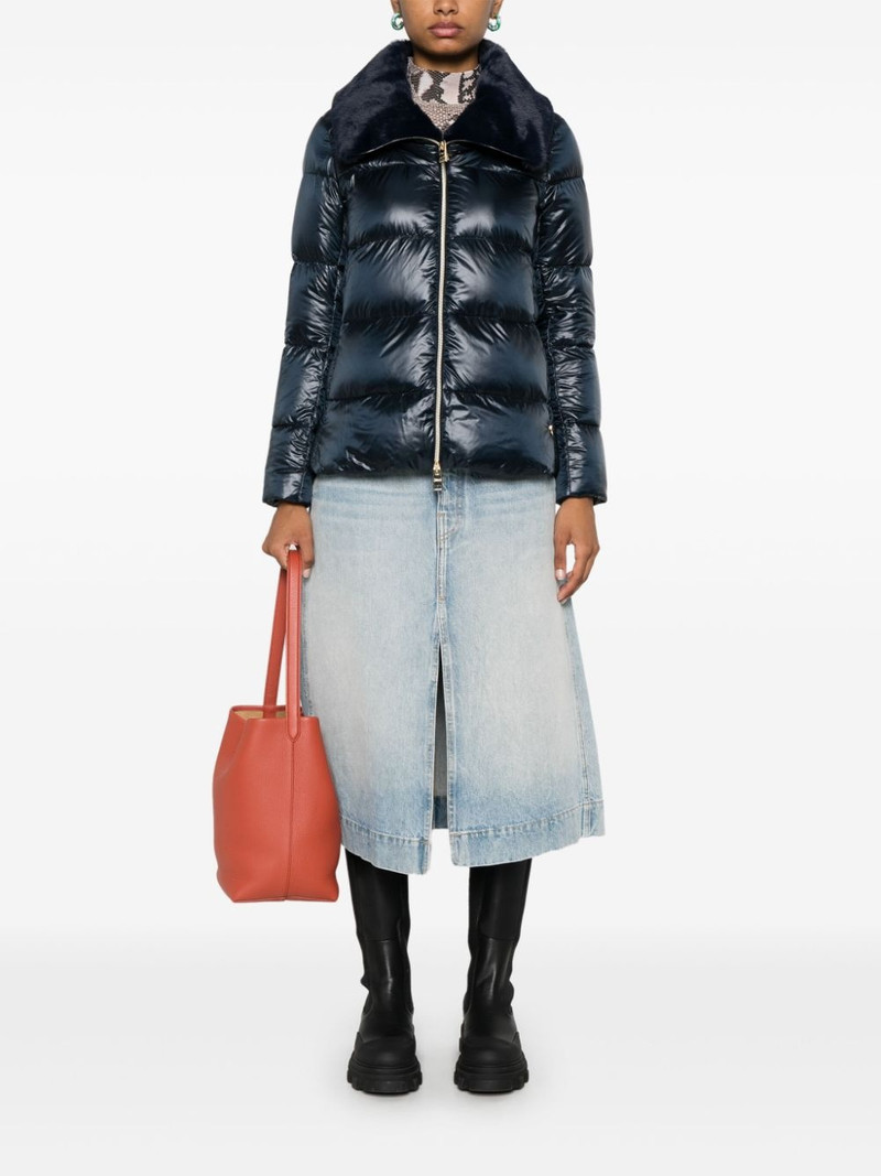 Herno faux-fur collar puffer jacket outlook
