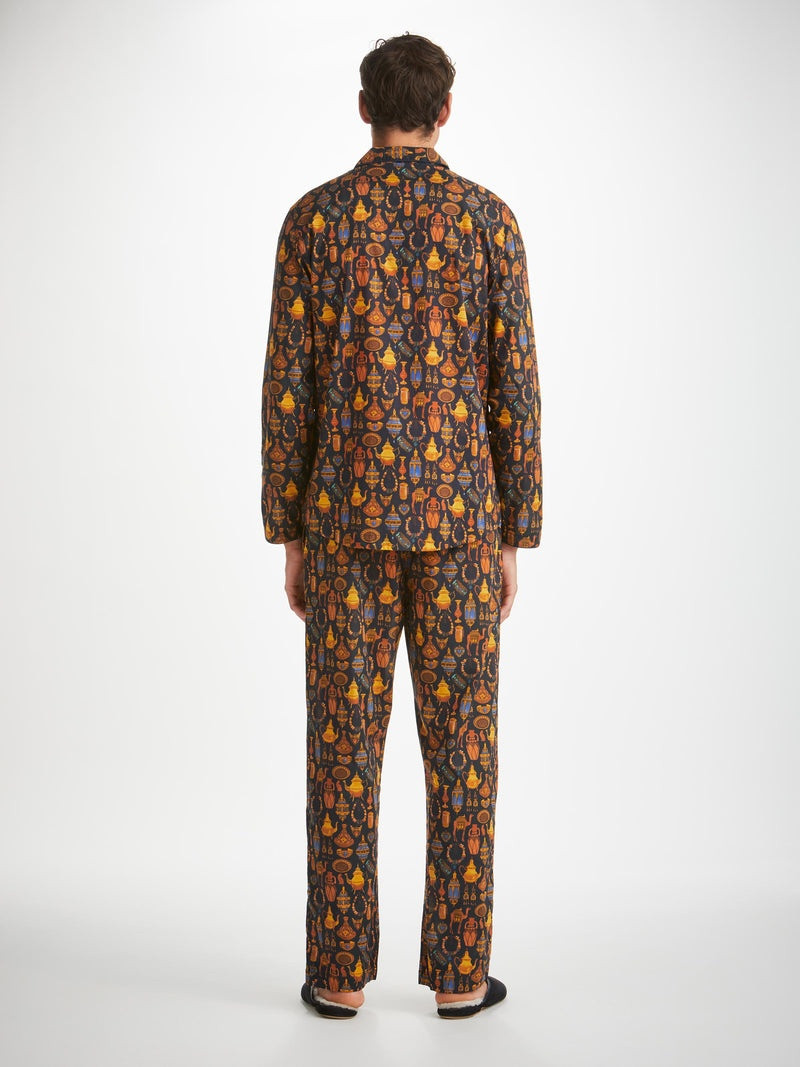 Men's Classic Fit Pyjamas Ledbury 71 Cotton Batiste Navy 5