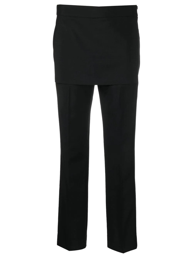 skirt-detail slit trousers 1