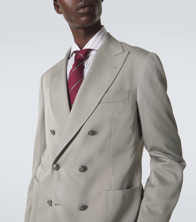 Double-breasted silk suit jacket 5