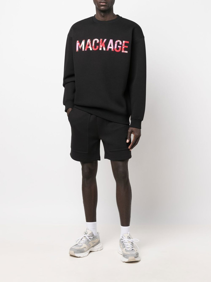 MACKAGE logo-patch drawstring shorts outlook