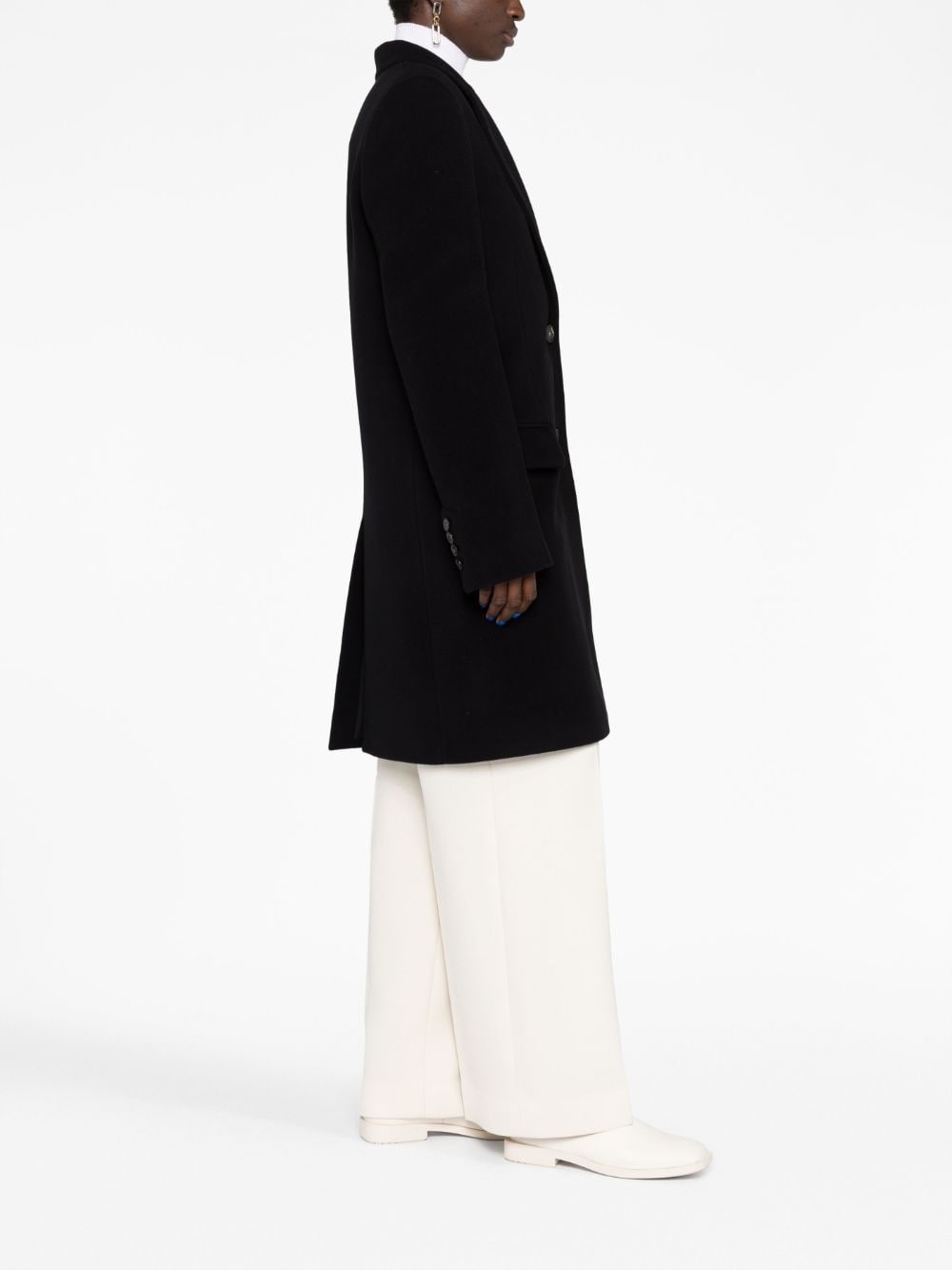 single-breasted wool coat - 6