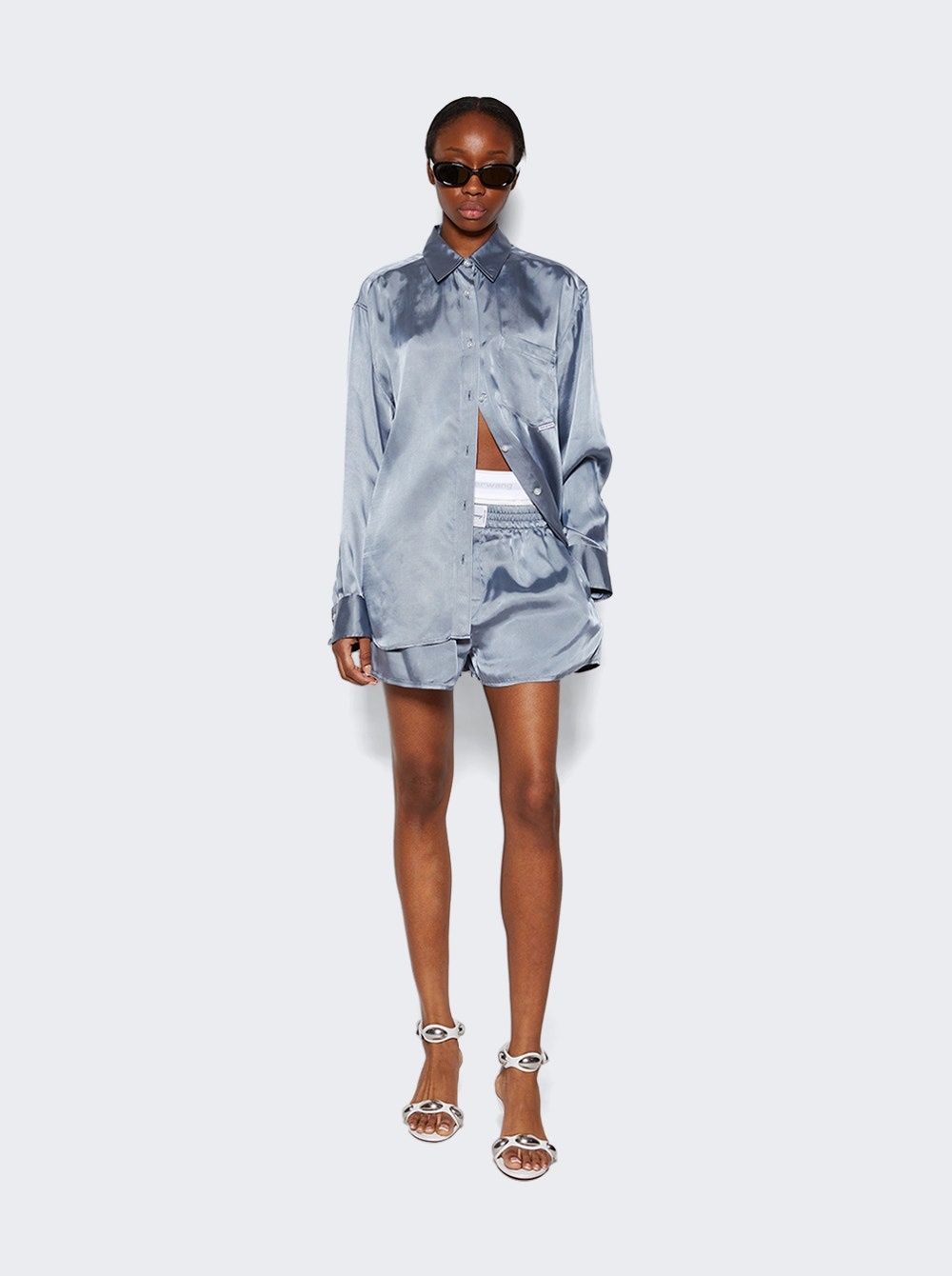Button Up Boyfrined Shirt Oxford Blue - 2