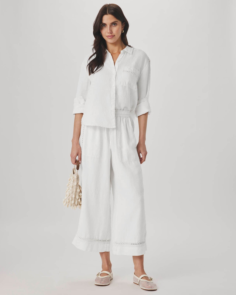 Splendid Stella Linen Trim Button Down outlook
