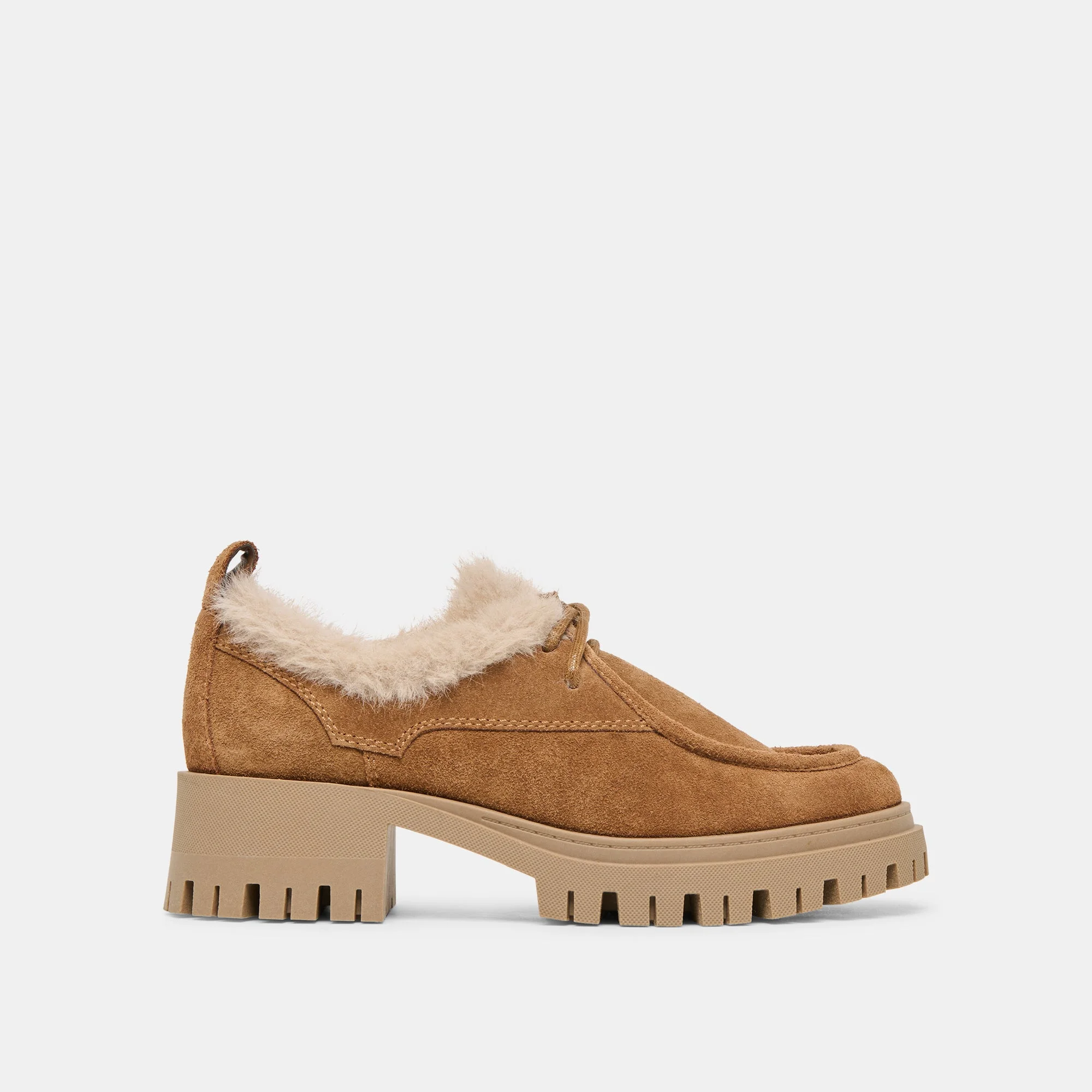 MILZA PLUSH LOAFERS LT BROWN SUEDE - 1