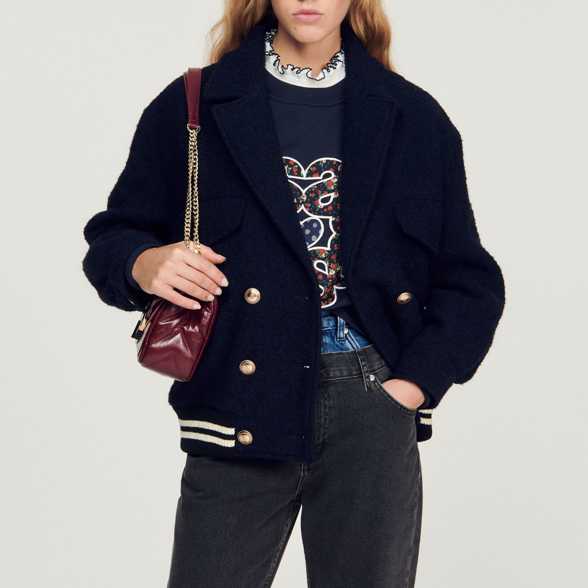Tweed blouson jacket - 5