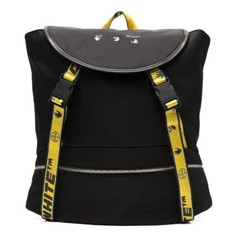 Men's Off-White 21 logo Printing Series Functional backpack schoolbag Black OMNB036S21FAB0011001 1