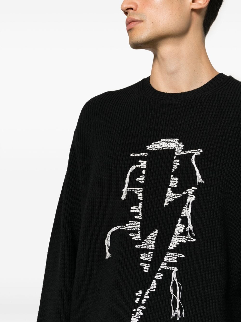 bolt-motif cotton-blend jumper - 9