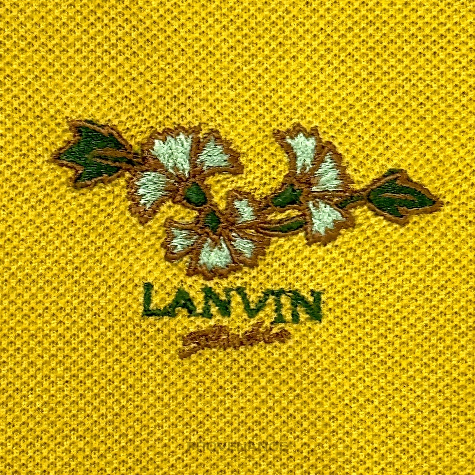 Lanvin Studio Polo Shirt Logo Floral - Golden Olive - 5