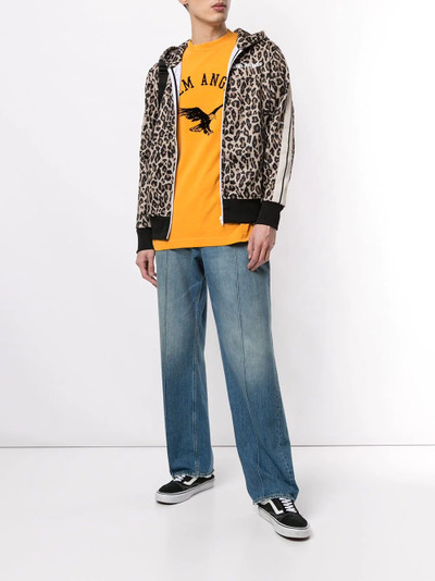 Palm Angels leopard print hooded jacket outlook