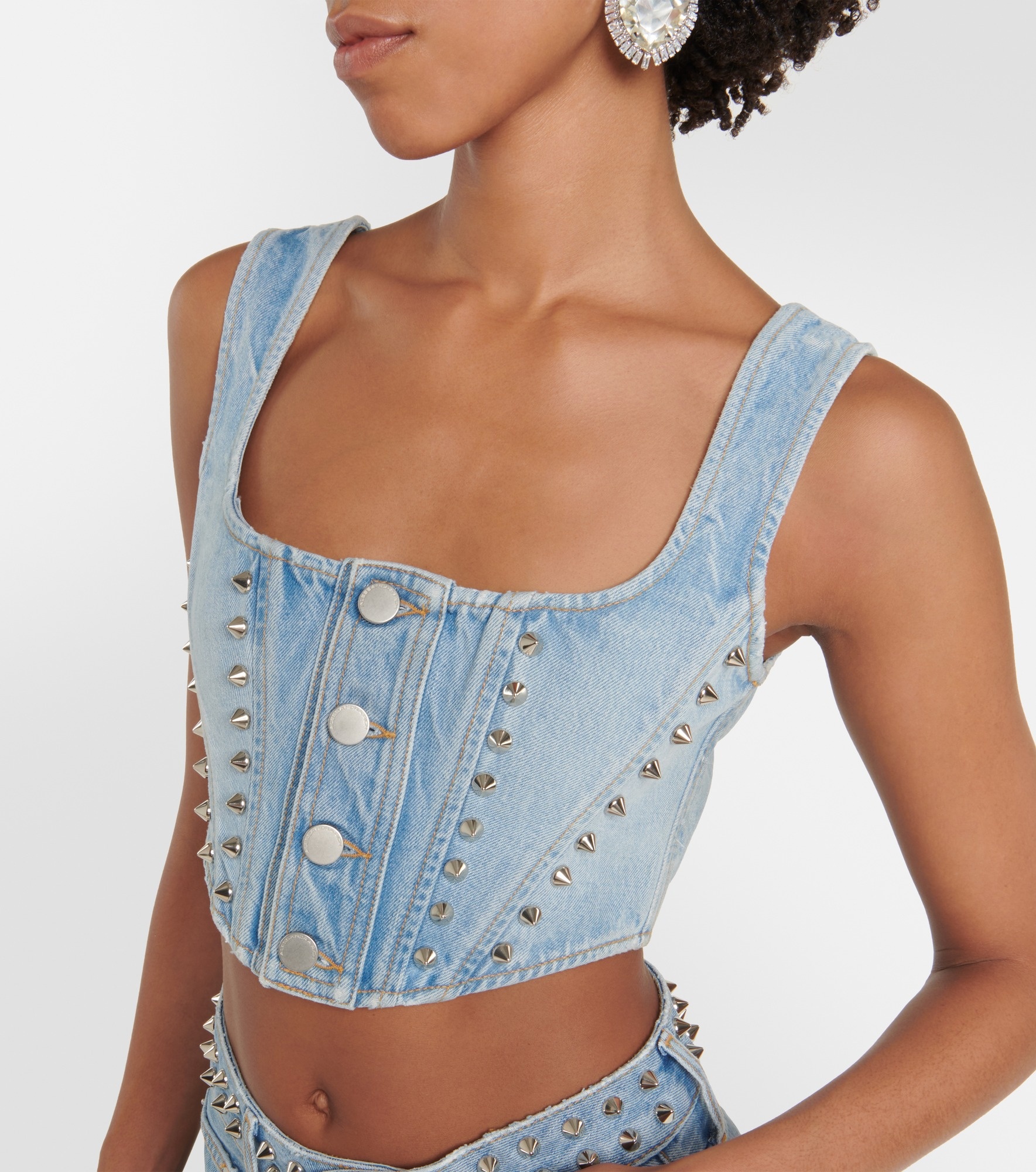 Denim crop top - 4