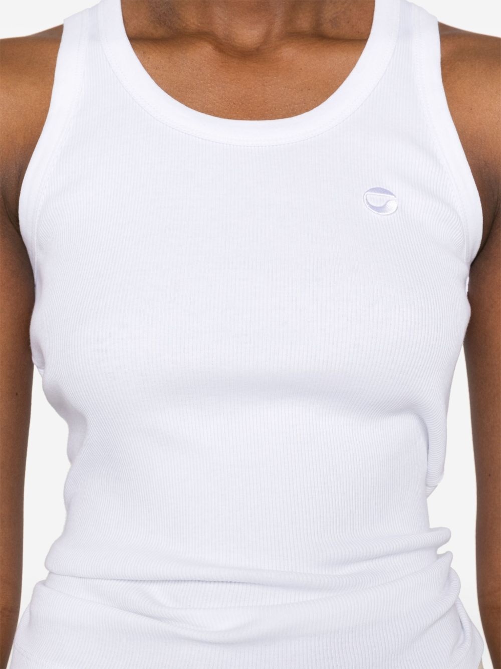 logo ribbed tank top - 5