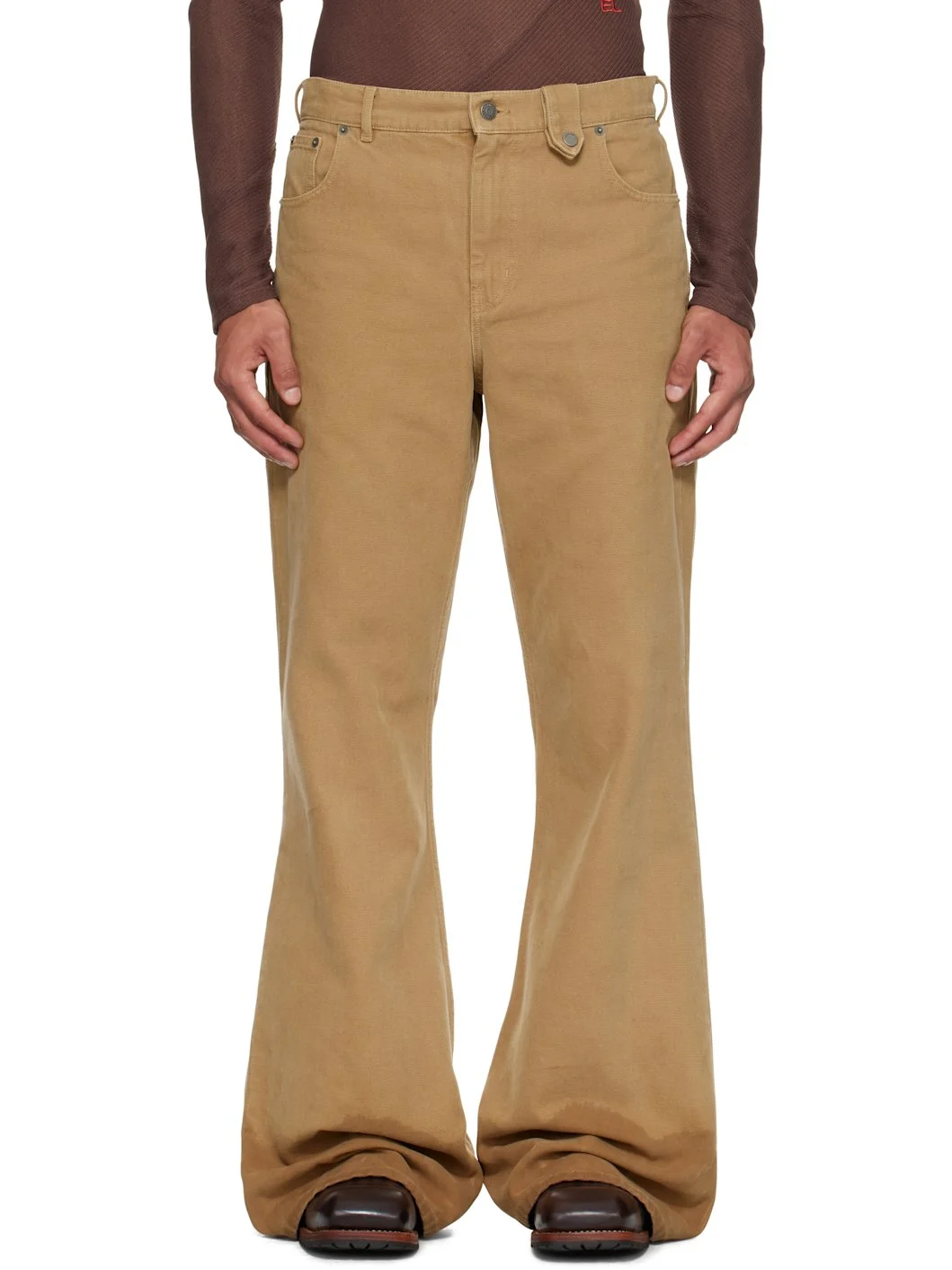 Beige Samy Wide Leg Jeans - 1