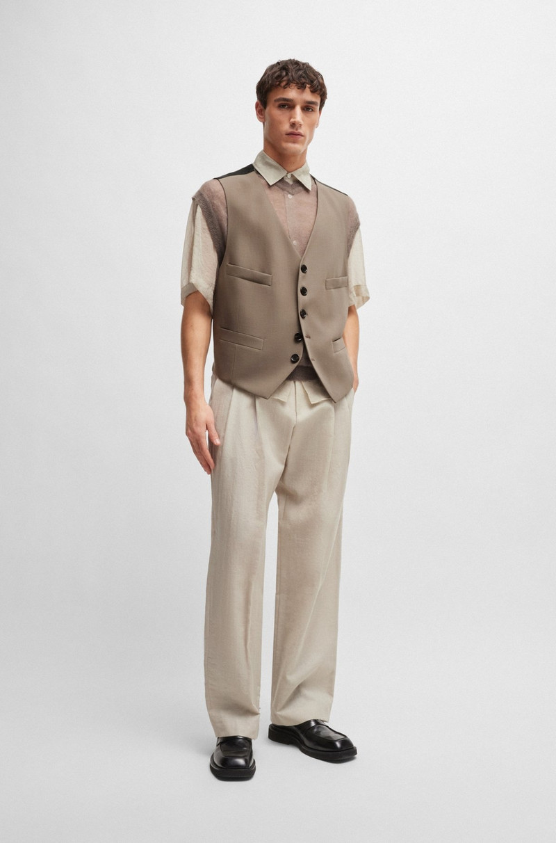 BOSS FIVE-BUTTON WAISTCOAT IN STRETCH WOOL AND ADJUSTABLE STRAP outlook