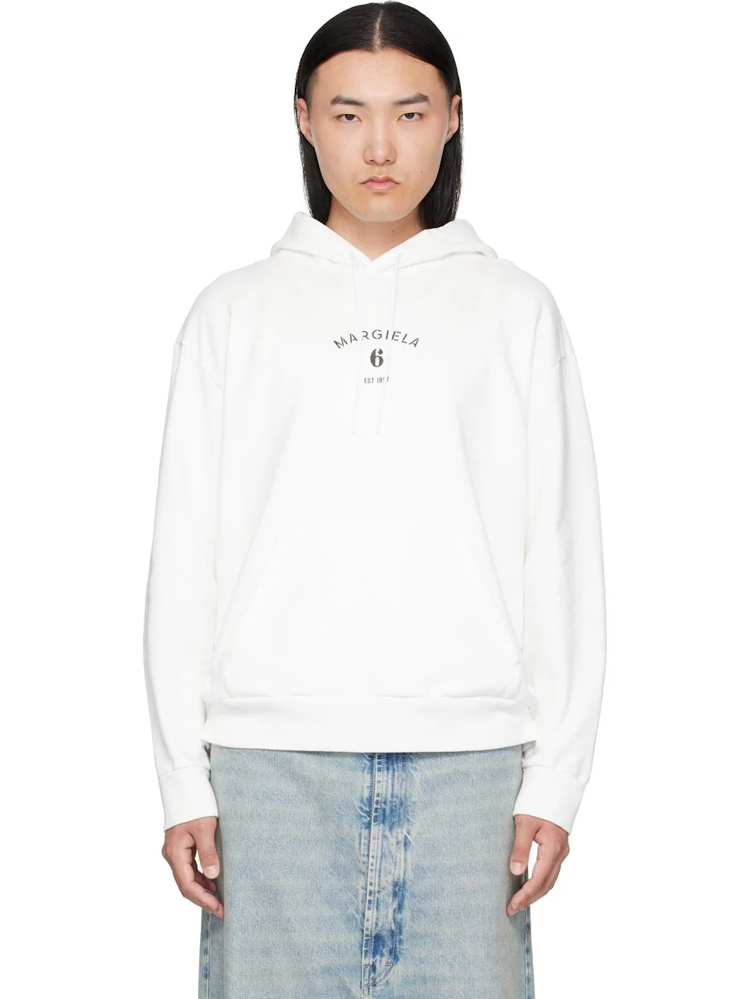 White Logo Hoodie - 1