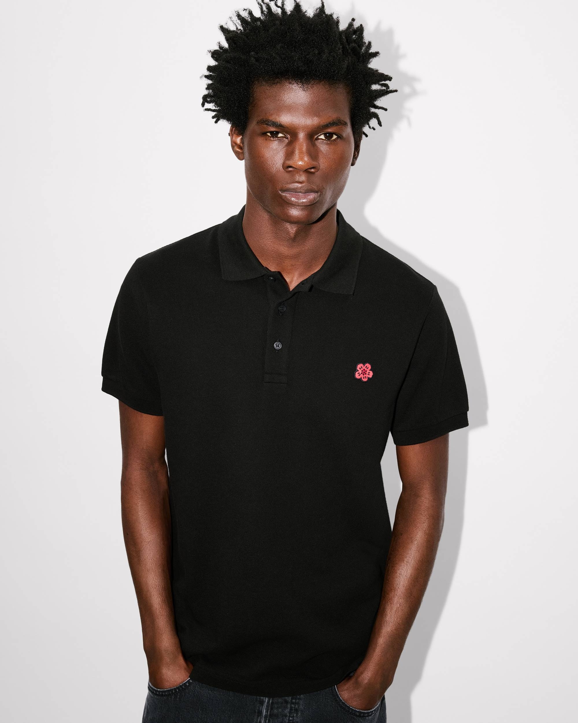 'Boke Flower' embroidered slim polo - 8