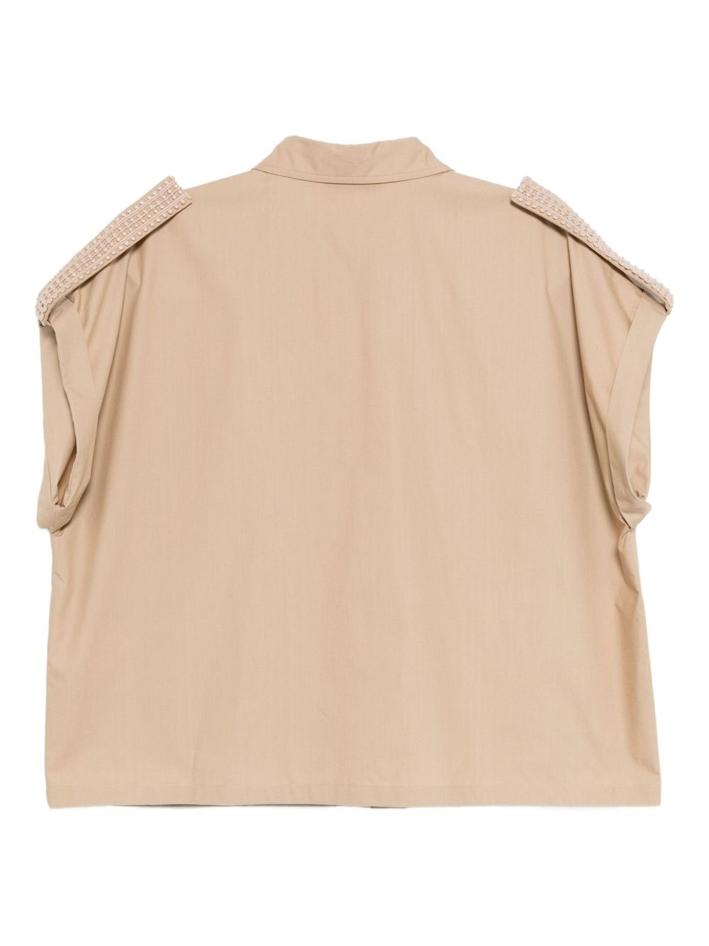 trim-embellished poplin shirt - 2
