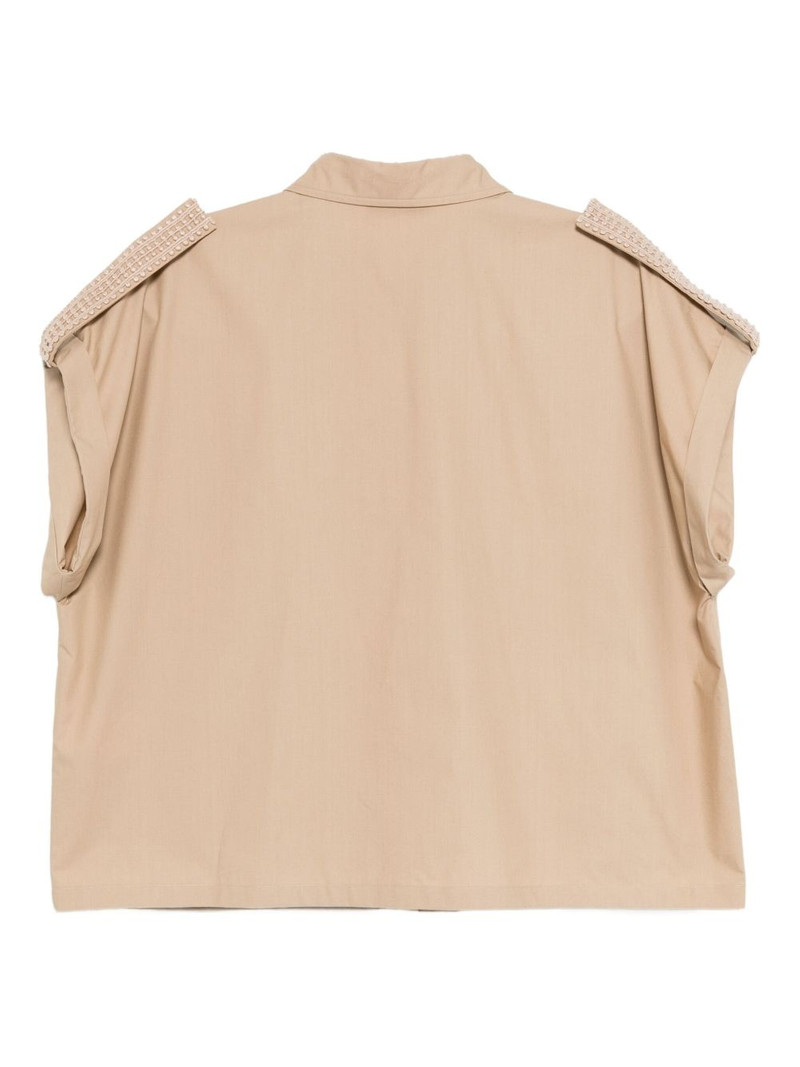 ELIE SAAB trim-embellished poplin shirt outlook