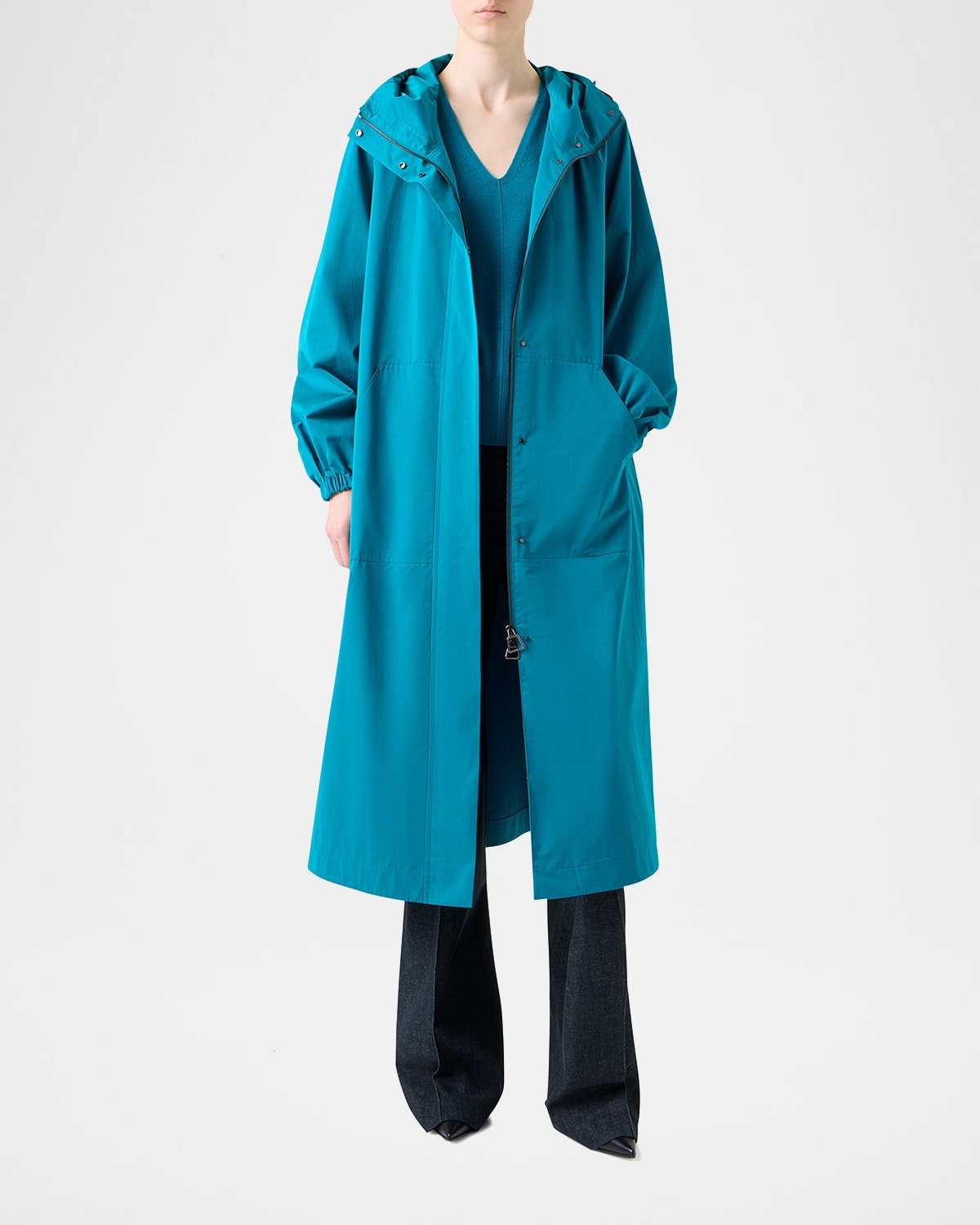 Zachary Water-Resistant Techno Gabardine Long Coat - 2