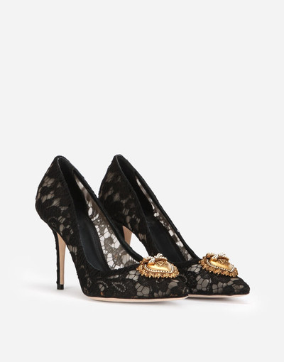 Dolce & Gabbana Taormina lace pumps with Devotion heart outlook